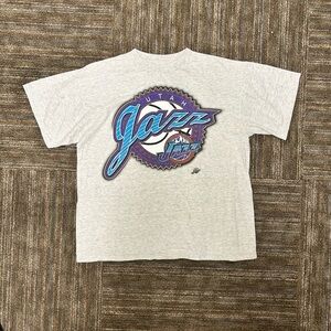 Vintage 90s Utah Jazz Single Stitch Shirt Size: L G NBA Logo 7 Made in Mexico